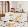 Modular Sectional Sofa, 97" L Shape 3 Seater Sofas with Ottoman and Pillows, Velvet Deep Seat Cloud Couch L-Shaped Sectional Couches for Living Room - 2 of 4