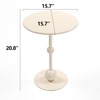 SEVOBAL End Tables Vintage Metal Round Side Table Durable Rust Resistant Stylish for Living Room Bedroom , Milk White, 18.5"*18.5"*8.7" - 4 of 4
