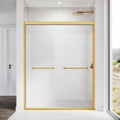 NicBex Shower Door 44-48"W x 72"H Adjustable Semi Frameless Double Sliding Glass Tub Door with 1/4" (6mm) Clear Tempered Glass