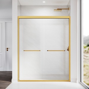 NicBex Shower Door 44-48"W x 72"H Adjustable Semi Frameless Double Sliding Glass Tub Door with 1/4" (6mm) Clear Tempered Glass - 1 of 4