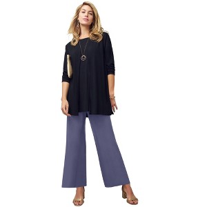 Jessica London Everyday Stretch Knit Wide Leg Pant - 1 of 4