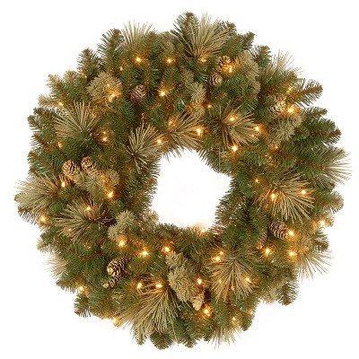 National Tree Company 24in. Carolina Pine Wreath with Battery Operated LED Lights