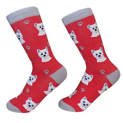 E & S Pet 14.0 Inch Westie Dog Socks Premium Quality Crew Socks