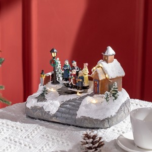 YOOCOZZ  Christmas Decor - Xmas Village, Choir Animated Winter Wonderland Set with Multicolored LED Light, Battery Operated Christmas Decoration - 1 of 4
