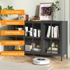 VYNXARIA Heavy Duty Metal Modern Sideboard  Cabinet with Glass Doors, Adjustable Feet, Large Capacity Organizer for Living Room，Bedroom，Dining Room - 4 of 4