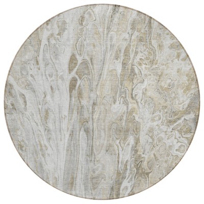 Taupe Beige And Ivory Abstract Washable Indoor Outdoor Area Rug