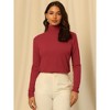 Hobemty Women's Pullover Sweater Top Long Sleeve Turtleneck Knit Tops - 2 of 4