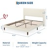 Modern Twin/Full/Queen/KING Bed Frame with Upholstered Headboard and Strong Metal Slats Support, No Boxing Spring Needed - 3 of 4