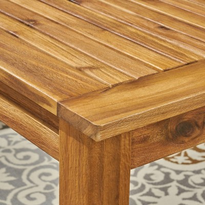 Natural Acacia Wood Expandable Outdoor Dining Table