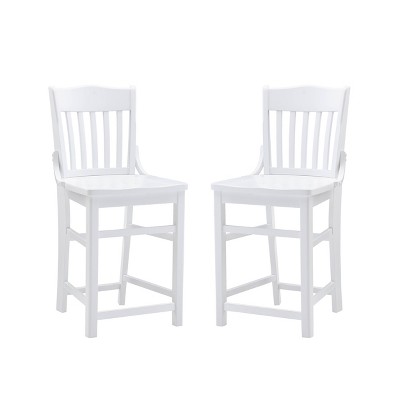 Set of 2 Gideon Counter Height Barstool White - Linon