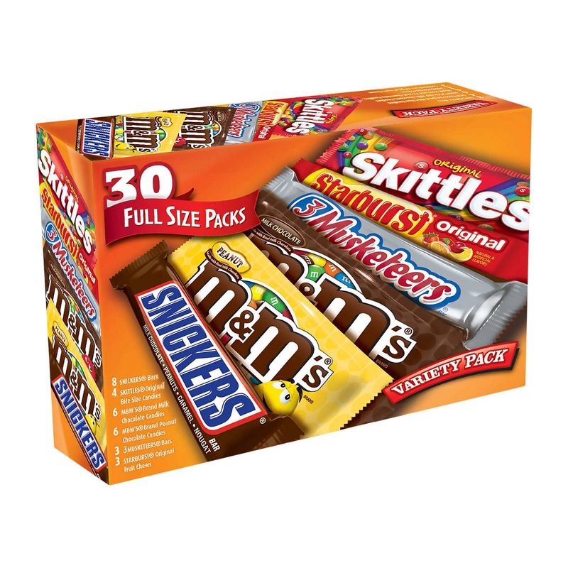 Mars Chocolate And Candy Full Size Variety Pack - 56.11oz/30ct, 1 of 8