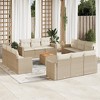 vidaXL 13 Piece Patio Sofa Set with Cushions Beige and Cream Poly Rattan - 2 of 4