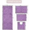 Modesto Bath Rug Bathroom Rugs Set, Washable Rug, Extra Soft and Absorbent bath Rug, Bath Mat Set, Non-Slip, 4 Pcs Set with Runner, Purple - 3 of 4