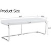 Zeus & Ruta Leather Bench  with Silver Metal Legs - 2 of 4