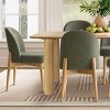 7-Piece Dining Set for 6, 67'' Rectangle Dining Table Set with 6 Armless Upholstered Linen Fabric Dining Chairs with Soild Wood Legs-Maison Boucle - 2 of 4