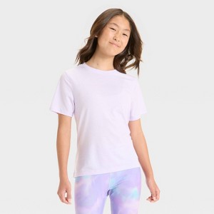 Girls' Short Sleeve T-Shirt - All In Motion™ Lilac Purple - 1 of 2
