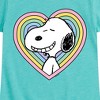 Girls' - Peanuts - Snoopy Heart Fitted Short Sleeve Graphic T-Shirt - 2 of 4