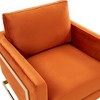 LeisureMod Lincoln Accent Arm Chair Upholstered in Velvet with Gold Frame - 4 of 4