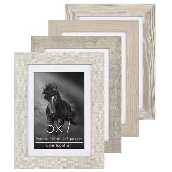 Americanflat Picture Frame Set With Mat - Perfect for Farmhouse Decor - 4 Pack