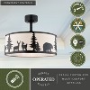 VAXCEL Acadia 20-in W Bronze Rustic Wildlife Drum Ceiling Fandelier with Light Kit and Remote - 2 of 4