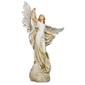 Roman 38" Heavens Angel Outdoor Resin Garden Statue Gray - 1 of 4