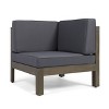 Sapphtopaz Patio Furniture Set Wood L-Shaped Loveseat Outdoor Chairs with Cushions and Coffee Table Sofa Set for Garden, Backyard - 3 of 4