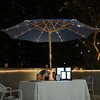 LAGarden Boho 32 LED 9Ft Wood Market Patio Umbrella with Solar Lights - 2 of 4