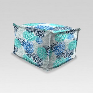 Outdoor Boxed Edge with Flange Pouf/Ottoman - Blue Burst - Jordan Manufacturing