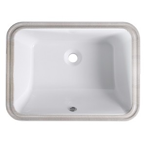 Round White Ceramic Vessel Sink, Above Counter Bathroom Lavatory Art Basin for Vanity, Durable Glossy Finish - 1 of 4