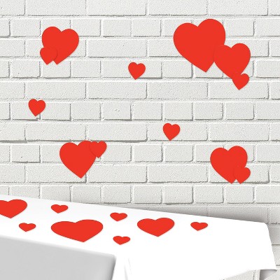 Red Cardstock Paper Heart Cutouts for Valentine's Day Decorations