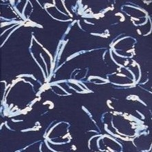 navy batik floral