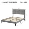 Bed Frame, Full Bed Frame Upholstered Platform with Square Velvet Headboard, Wooden Slats Support - 2 of 4
