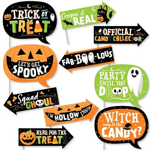 Big Dot Of Happiness Funny Jack-o'-lantern Halloween - Kids Halloween Party  Photo Booth Props Kit - 10 Piece : Target