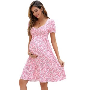 maternity dress  V-neck flared sleeve dmaternity dress - 1 of 1