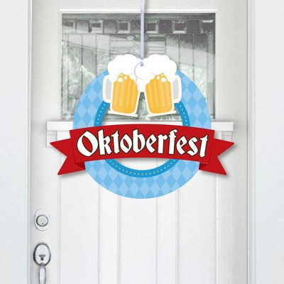 Big Dot of Happiness Oktoberfest - Outdoor Beer Festival Decor - Front Door Wreath