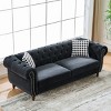 87" Chesterfield Tufted Velvet Sofa with Rolled Arms & Nailhead Trim,3-Seater Couch for Living Room,Apartment or Office-Baofuwish - 3 of 4