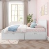 Max & Lily Queen Bed with Storage Drawers, Solid Wood Bed Frame with Panel Headboard, Wood Slat Support, No Box Spring Needed - 2 of 4