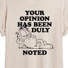 Women's - Garfield - Your Opinion Has Been Duly Noted Oversized Graphic T-Shirt - 2 of 4