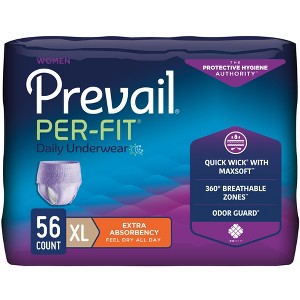 Prevail Per-Fit Daily Incontinence Underwear for Women, Pull On with Tear Away Seams,  Extra Absorbency - 1 of 3