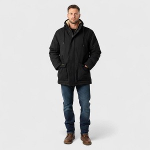 Canada Weather Gear Men’s Duck Canvas Parka|Heavyweight Insulated Winter Jacket with Hood and Full Zipper Closure - 1 of 3