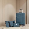 Vynxaria 3-Piece Dark Green Softshell Luggage Set 18" Spinner Suitcase Travel Bag Toiletry Bag - 2 of 4