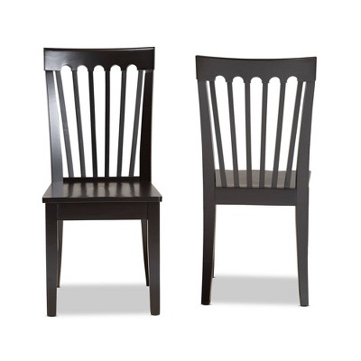 Sleek Dark Brown Wood and Cane Low Arm Chair