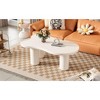NicBex Round Petal Coffee Table, Minimalist Center Table with 3 Thick Legs & Rounded Edges, Modern End Table for Living Room - 2 of 4