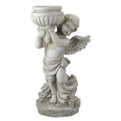 Northlight 17" Angel Cherub Holding a Birdbath Outdoor Garden Statue