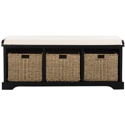 Lonan Wicker Storage Bench  - Safavieh