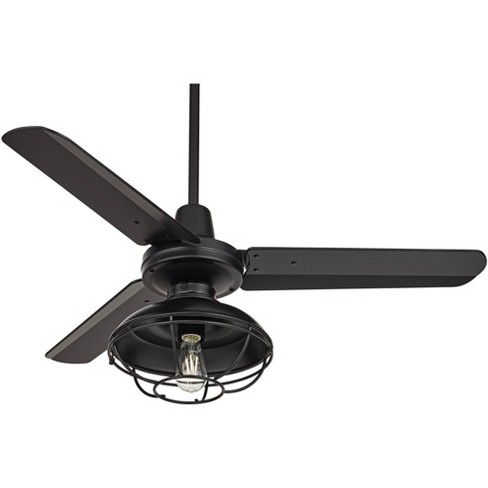 44 Casa Vieja Industrial Farmhouse 3 Blade Indoor Outdoor Ceiling Fan With Light Led Remote Black Cage Damp Rated Patio Exterior Porch Target - Small Outdoor Ceiling Fans Wet Rated With Light