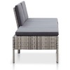 vidaXL 3 Piece Patio Lounge Set with Cushions Poly Rattan Gray - 3 of 4