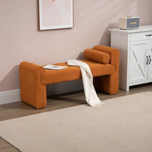 Boucle Bench,Upholstered Bench,Shoe Bench,Modern Ottoman Bench,Vanity Stools,End Of Bed Bench,Footrest For Bedroom,Living Room,Hallway-Cuddlewood - 1 of 4