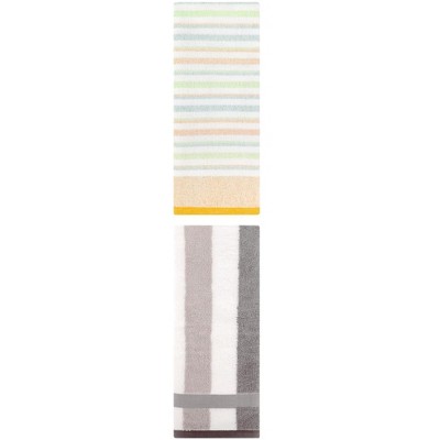 REGALWOVEN Striped Pattern Cotton Bathroom Hand Towels for Home Decor 13" x 29"/13" x 27" 2 Pcs