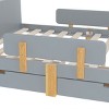TopComfy Beds Full Size Platform Bed with Storage Drawers Solid Wood Beds Frame with Bed Guardrail for Bedroom, Gray, 78.74"*59.06"*23.23" - 4 of 4
